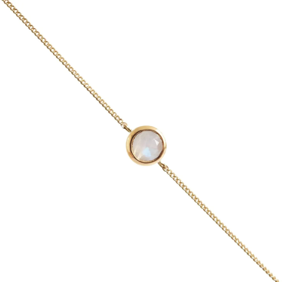 DAINTY LEGACY BRACELET - RAINBOW MOONSTONE & GOLD