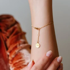 DAINTY LEGACY BRACELET - RAINBOW MOONSTONE & GOLD