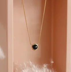 DAINTY LEGACY NECKLACE - BLACK ONYX & GOLD