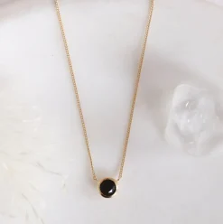 DAINTY LEGACY NECKLACE - BLACK ONYX & GOLD