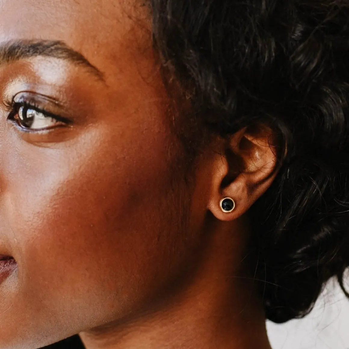 DAINTY LEGACY STUDS - BLACK ONYX & GOLD