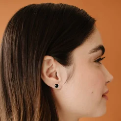DAINTY LEGACY STUDS - BLACK ONYX & GOLD