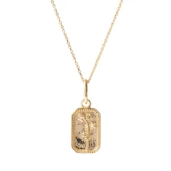 FRAICHE APRIL BIRTH FLOWER NECKLACE - SWEET PEA - GOLD