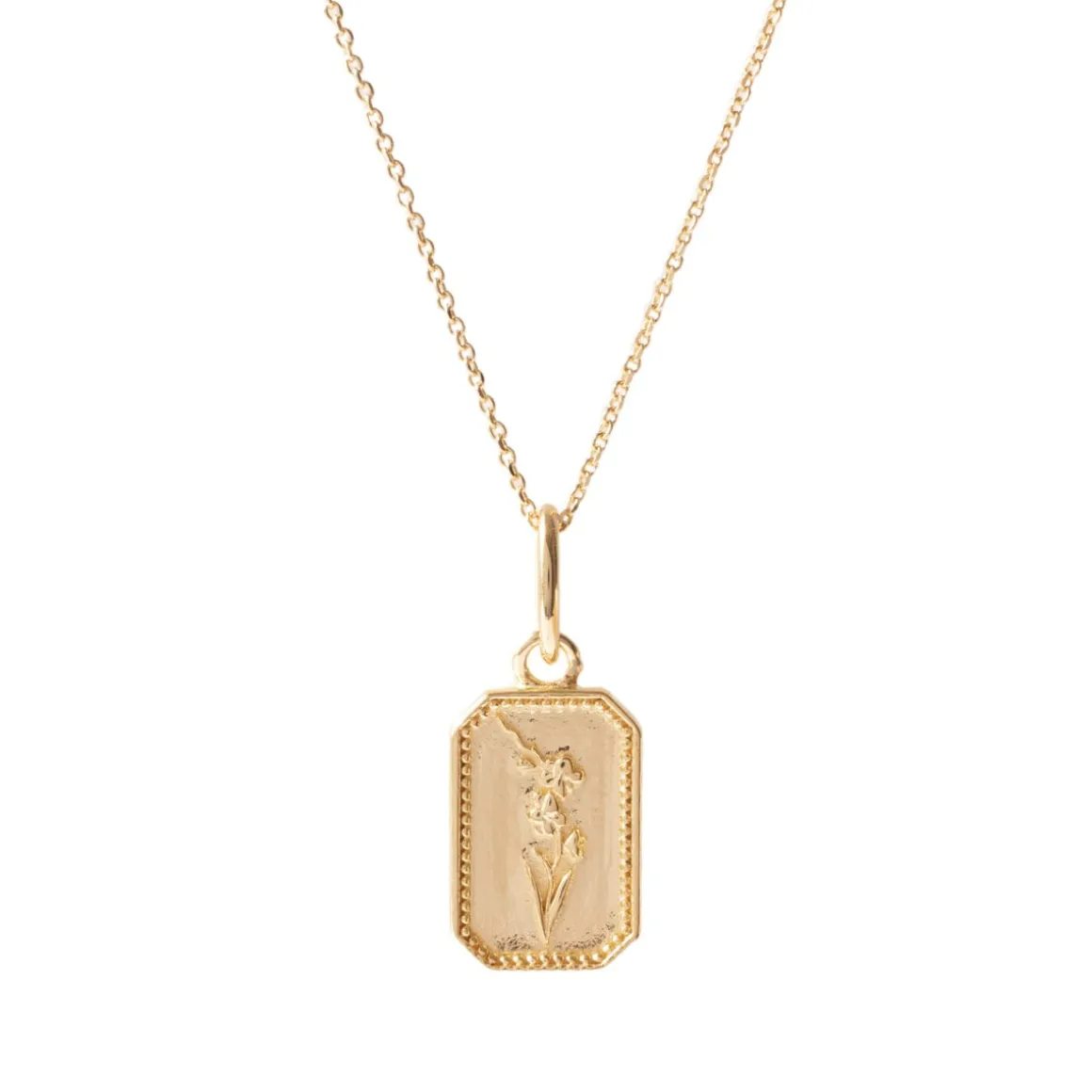 FRAICHE AUGUST BIRTH FLOWER NECKLACE - GLADIOLUS - GOLD