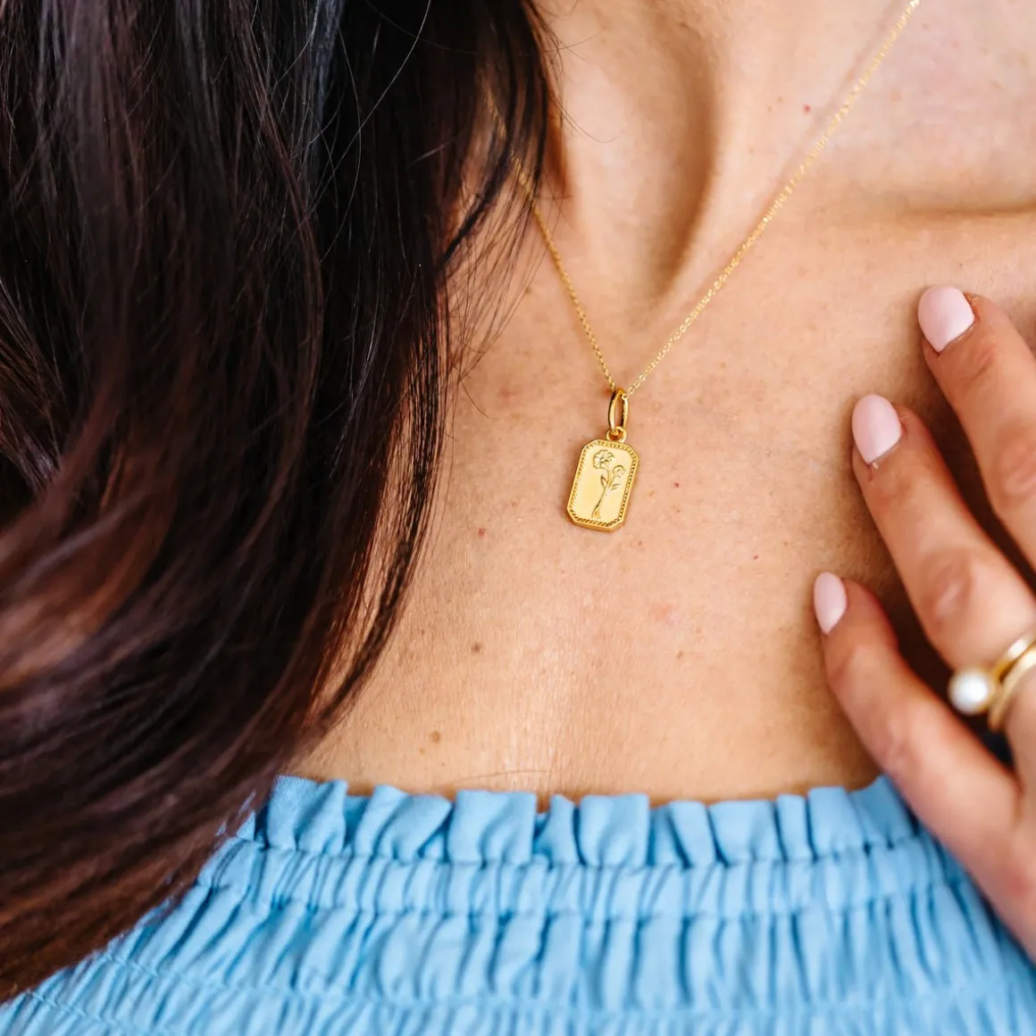 FRAICHE FEBRUARY BIRTH FLOWER NECKLACE - PRIMROSE - SILVER