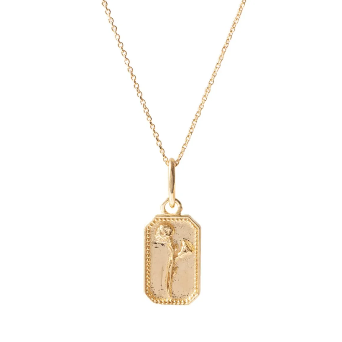 FRAICHE JANUARY BIRTH FLOWER NECKLACE - CARNATION - GOLD