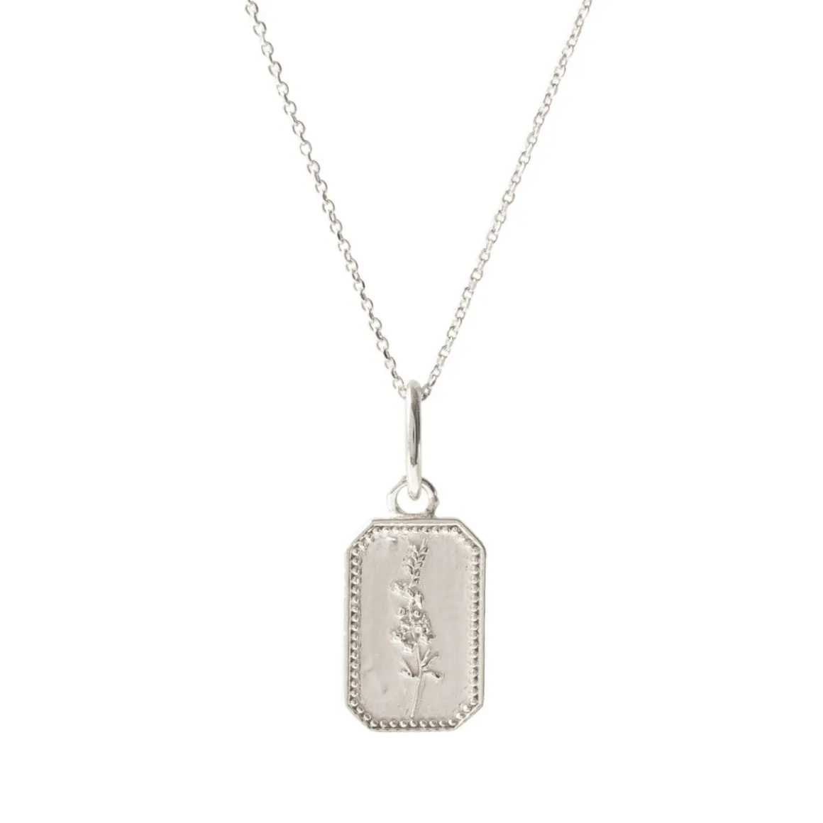 FRAICHE JULY BIRTH FLOWER NECKLACE - LARKSPUR - SILVER