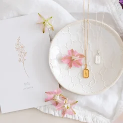 FRAICHE JULY BIRTH FLOWER NECKLACE - LARKSPUR - SILVER