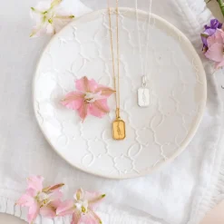 FRAICHE JULY BIRTH FLOWER NECKLACE - LARKSPUR - SILVER