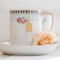 FRAICHE JUNE BIRTH FLOWER NECKLACE - ROSE - GOLD