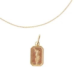 FRAICHE JUNE BIRTH FLOWER NECKLACE - ROSE - GOLD