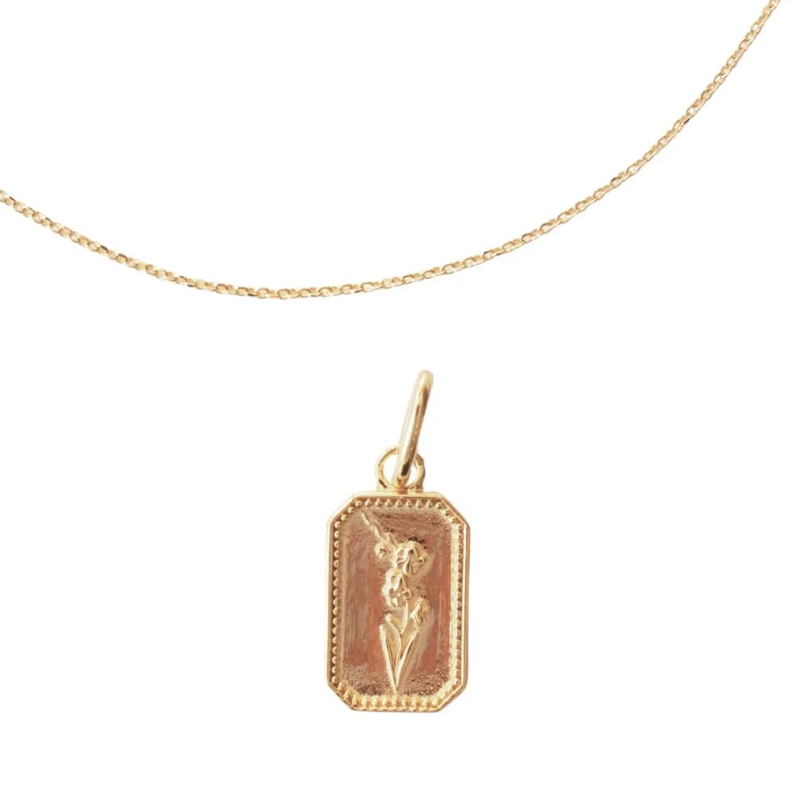 FRAICHE JUNE BIRTH FLOWER NECKLACE - ROSE - GOLD