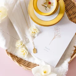 FRAICHE MARCH BIRTH FLOWER NECKLACE - DAFFODIL - SILVER