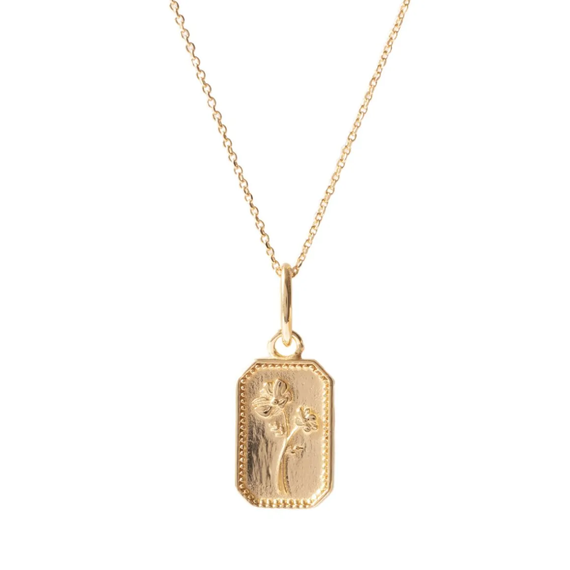 FRAICHE OCTOBER BIRTH FLOWER NECKLACE - COSMOS - GOLD