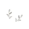 FRAICHE OLIVE LEAF STUDS - SILVER