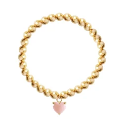 FRAICHE SWEETHEART STRETCH BRACELET – PINK OPAL & GOLD