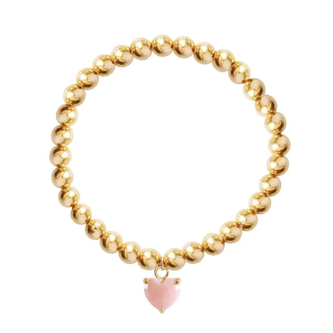 FRAICHE SWEETHEART STRETCH BRACELET – PINK OPAL & GOLD