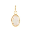 FRAICHE VINTAGE MARTHA OVAL CHARM - WHITE TOPAZ & GOLD