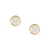 FRAICHE VINTAGE MARY ROUND STUDS - WHITE TOPAZ & GOLD