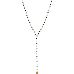ICONIC LONG BEADED NECKLACE - RAINBOW MOONSTONE & SILVER 34