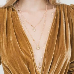 ICONIC MIDI BEADED NECKLACE - RAINBOW MOONSTONE & GOLD 24-25"