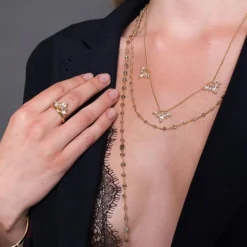 ICONIC SHORT BEADED NECKLACE - LABRADORITE & GOLD 16-20