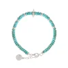 JOY BEADED CHARM BRACELET - TURQUOISE & SILVER