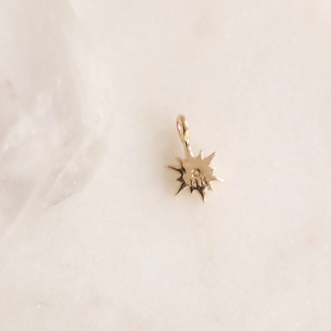 14K SOLID GOLD - BELIEVE STELLAR NAMESAKE CHARM - DIAMOND