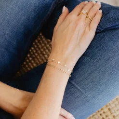 14K SOLID GOLD - POISE DISK BRACELET - DIAMOND