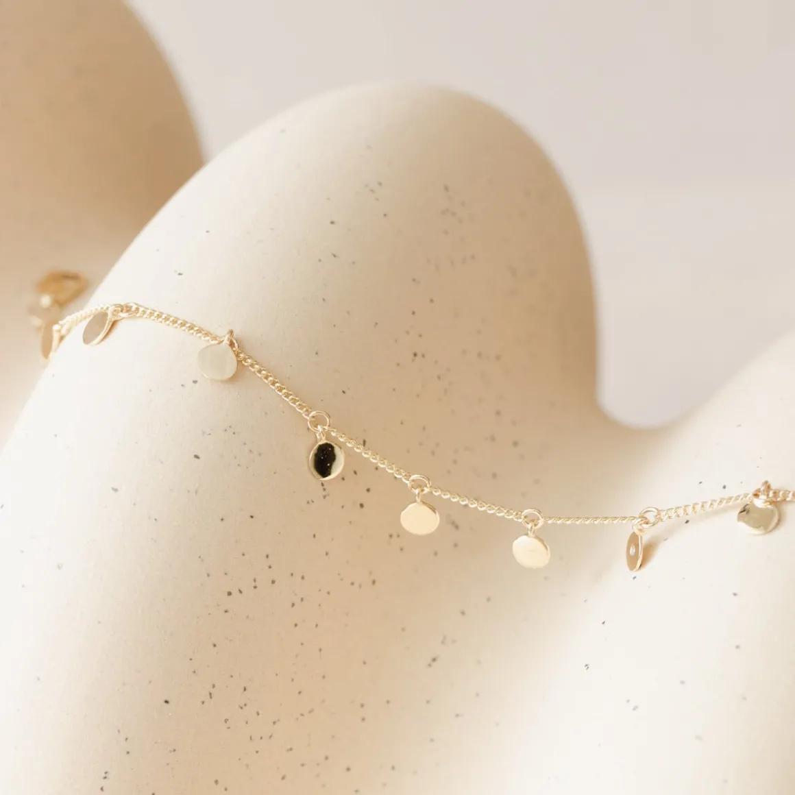 14K SOLID GOLD - POISE DISK BRACELET - DIAMOND