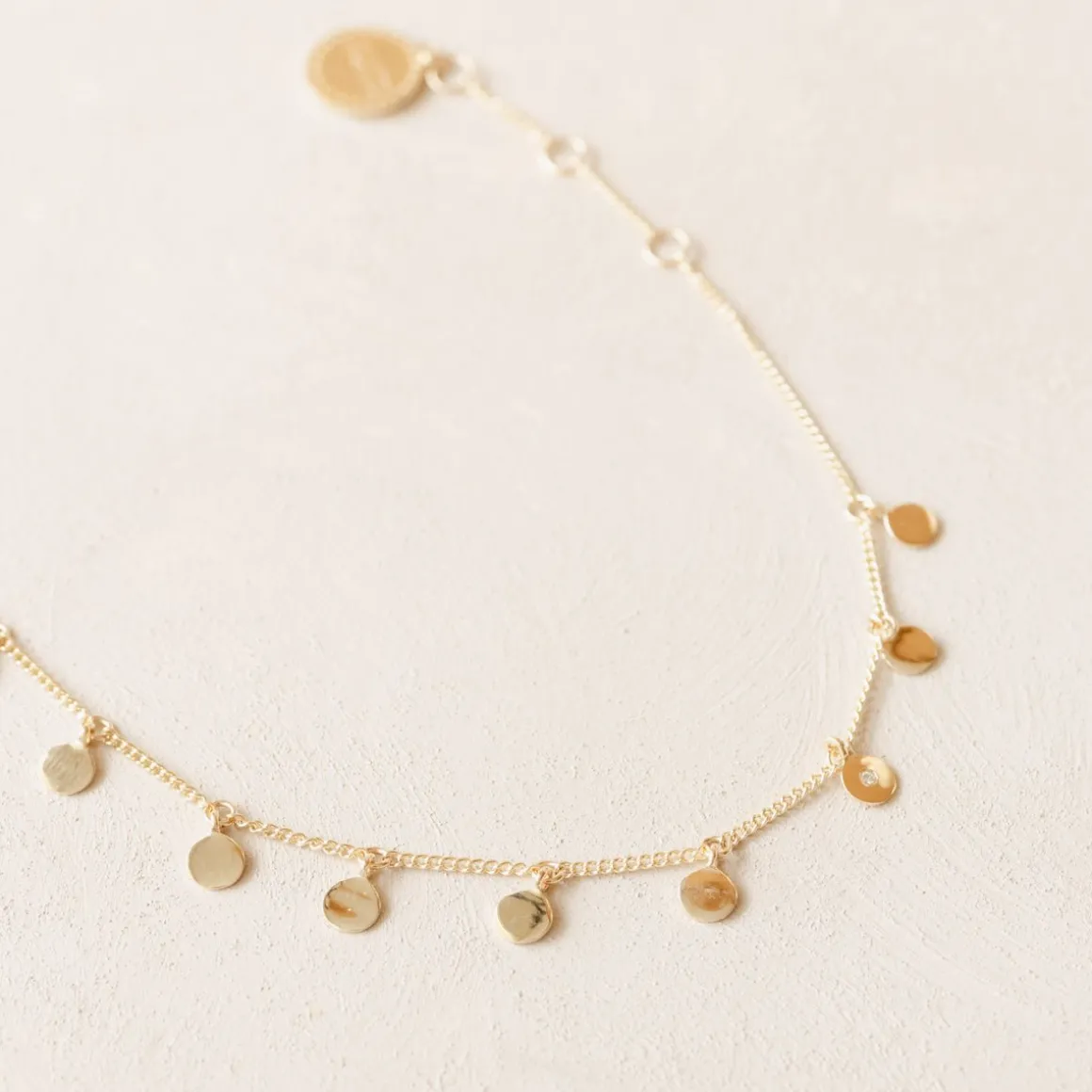 14K SOLID GOLD - POISE DISK BRACELET - DIAMOND