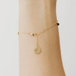 14K SOLID GOLD - POISE DISK BRACELET - DIAMOND