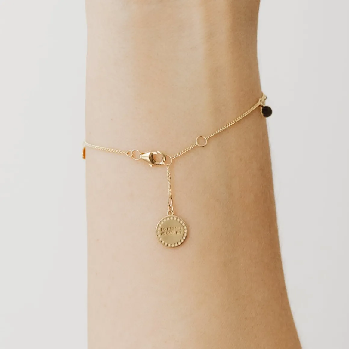 14K SOLID GOLD - POISE DISK BRACELET - DIAMOND