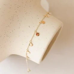 14K SOLID GOLD - POISE DISK BRACELET - DIAMOND