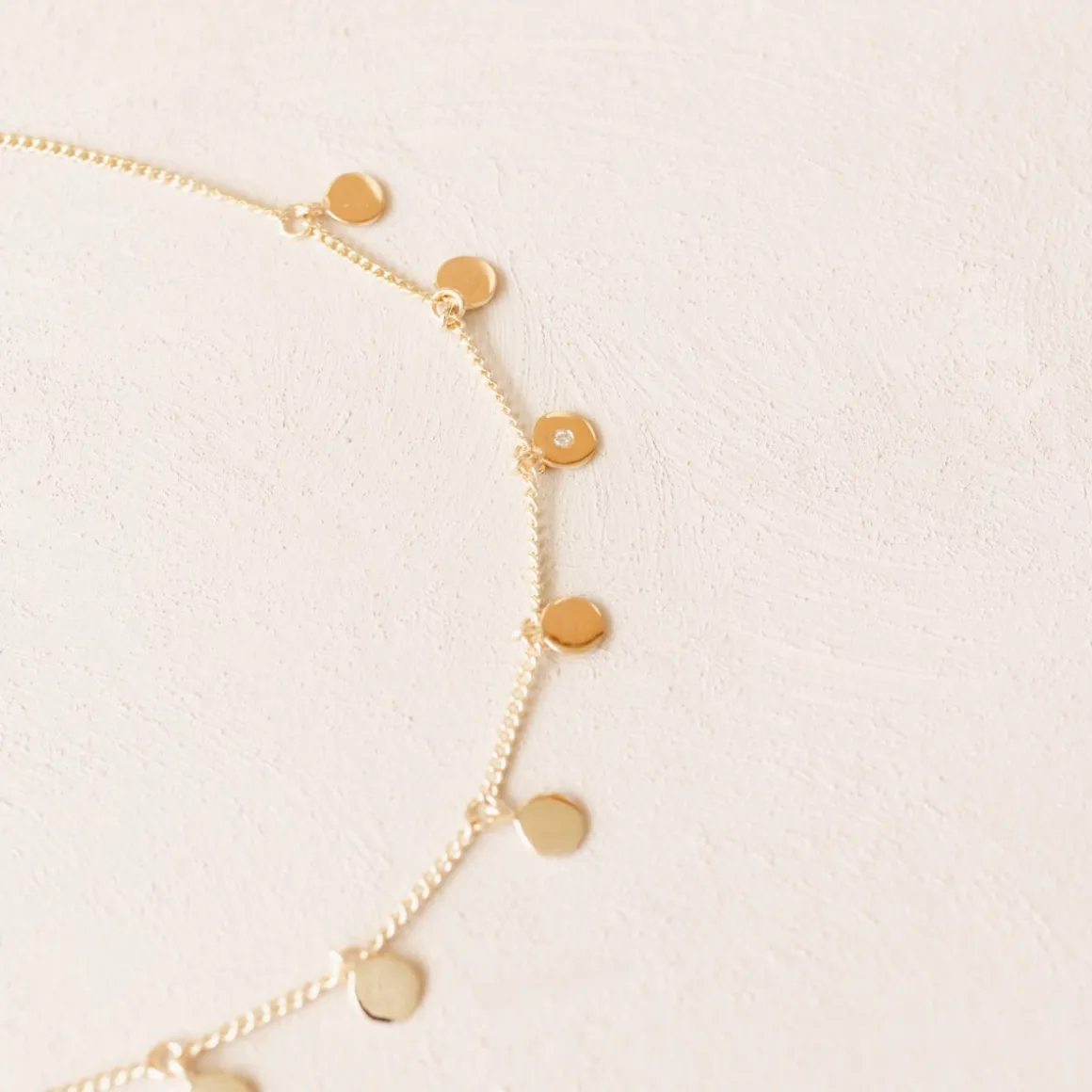 14K SOLID GOLD - POISE DISK BRACELET - DIAMOND