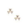 14K SOLID GOLD - TINY TRIO LOVE STUDS - DIAMOND