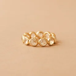 LEGACY RING WHITE TOPAZ & GOLD