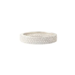 LOVE CIGAR BAND - CUBIC ZIRCONIA & SILVER
