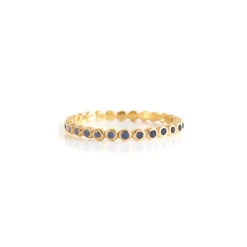 LOVE THIN DISK BAND - BLUE CUBIC ZIRCONIA