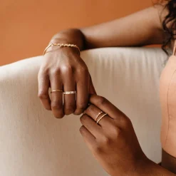 LOYAL CIGAR BAND RING - WHITE TOPAZ & SILVER