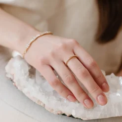 LOYAL PRISM STACKING RING - WHITE TOPAZ & SILVER