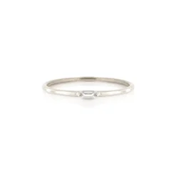 LOYAL SOLITAIRE STACKING RING - WHITE TOPAZ & SILVER