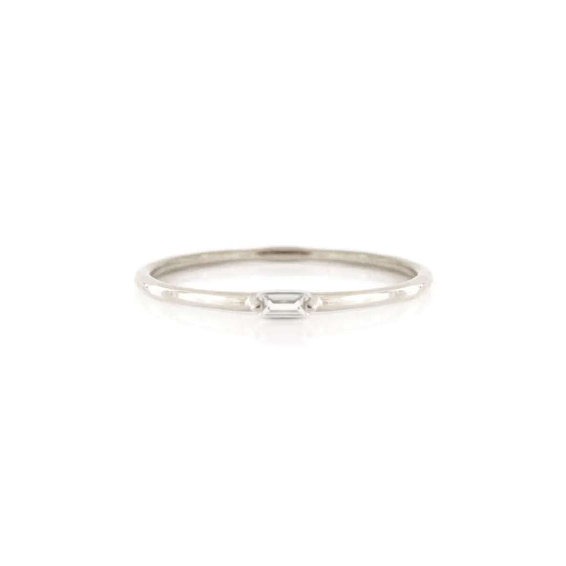 LOYAL SOLITAIRE STACKING RING - WHITE TOPAZ & SILVER