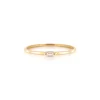LOYAL SOLITAIRE STACKING RING - WHITE TOPAZ & GOLD