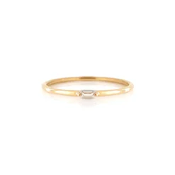 LOYAL SOLITAIRE STACKING RING - WHITE TOPAZ & GOLD