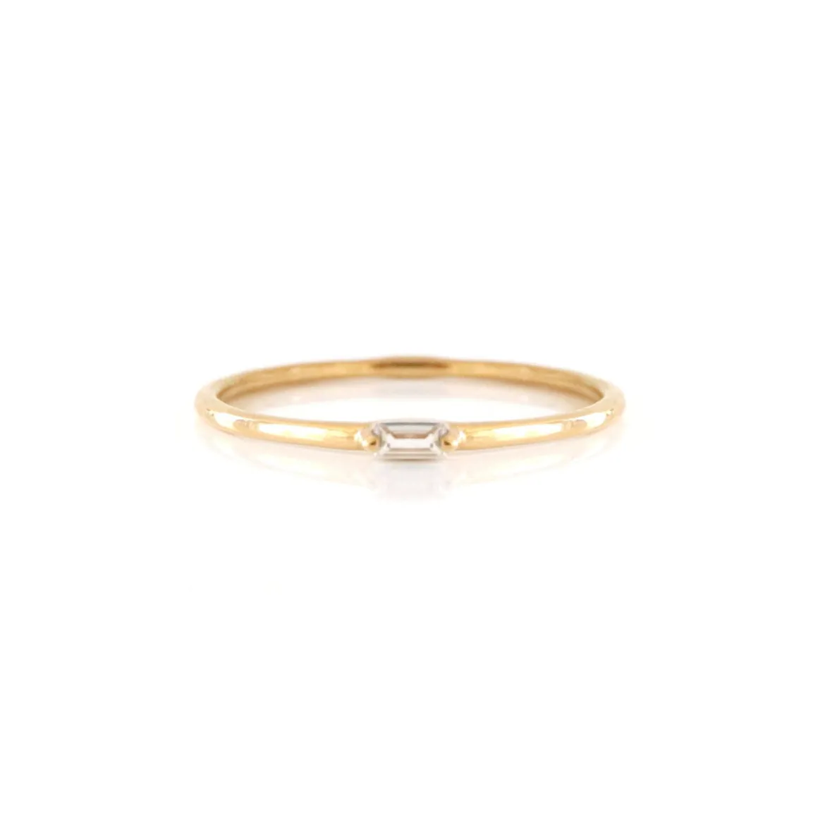 LOYAL SOLITAIRE STACKING RING - WHITE TOPAZ & GOLD