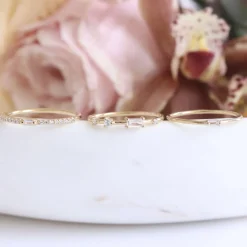 LOYAL SOLITAIRE STACKING RING - WHITE TOPAZ & SILVER