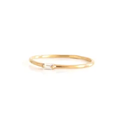 LOYAL SOLITAIRE STACKING RING - WHITE TOPAZ & GOLD