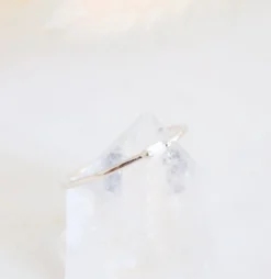 LOYAL SOLITAIRE STACKING RING - WHITE TOPAZ & SILVER