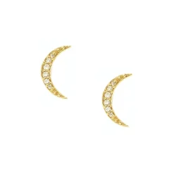 MINI DREAM LUNA STUDS - CUBIC ZIRCONIA & GOLD